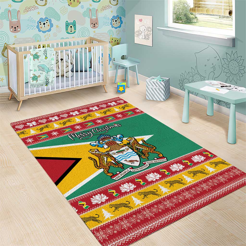 Afro Guyana Christmas Area Rug Mix Coat Of Arms