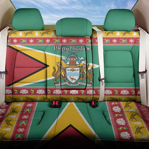 Afro Guyana Christmas Back Car Seat Cover Mix Coat Of Arms