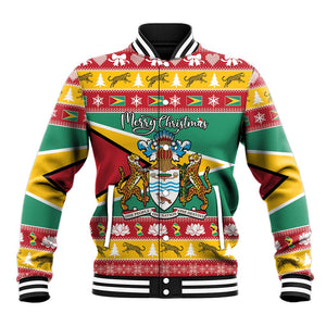 Afro Guyana Christmas Baseball Jacket Mix Coat Of Arms
