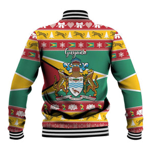 Afro Guyana Christmas Baseball Jacket Mix Coat Of Arms
