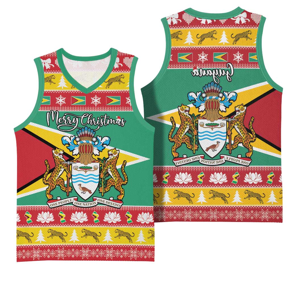 Afro Guyana Christmas Basketball Jersey Mix Coat Of Arms - African Pride