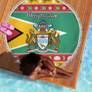 Afro Guyana Christmas Beach Blanket Mix Coat Of Arms