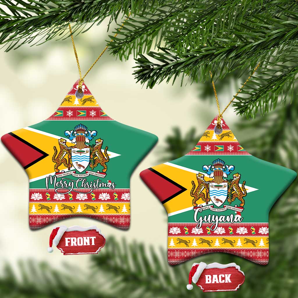Afro Guyana Christmas Ceramic Ornament Mix Coat Of Arms