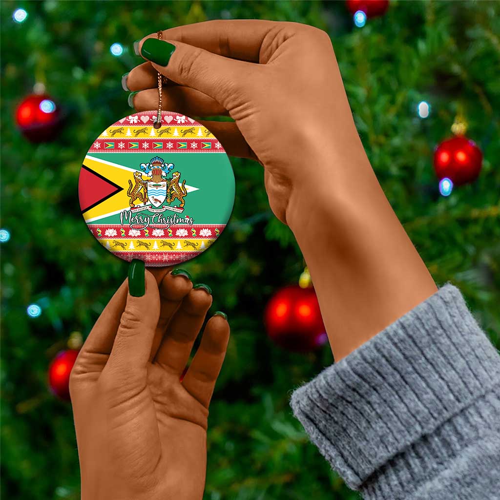 Afro Guyana Christmas Ceramic Ornament Mix Coat Of Arms