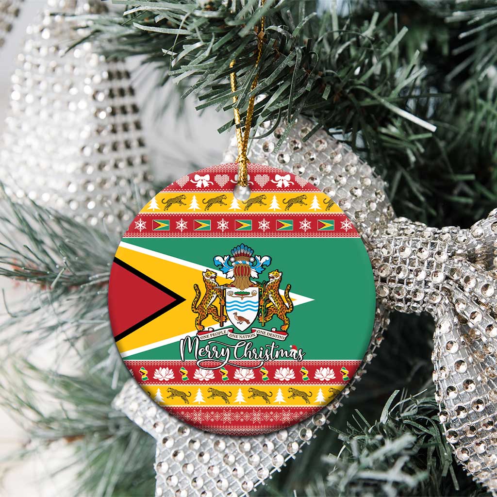 Afro Guyana Christmas Ceramic Ornament Mix Coat Of Arms