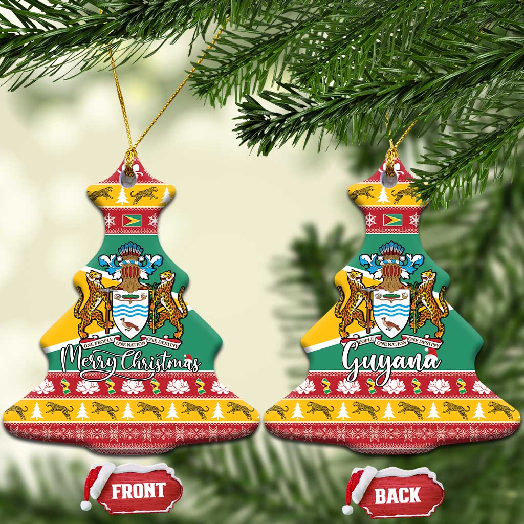 Afro Guyana Christmas Ceramic Ornament Mix Coat Of Arms