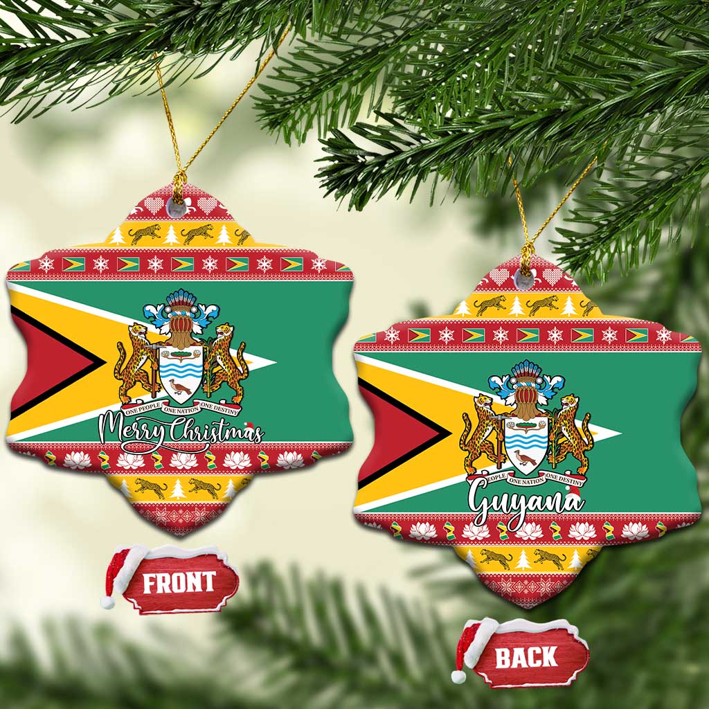 Afro Guyana Christmas Ceramic Ornament Mix Coat Of Arms