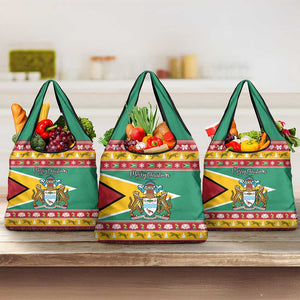 Afro Guyana Christmas Grocery Bag Mix Coat Of Arms