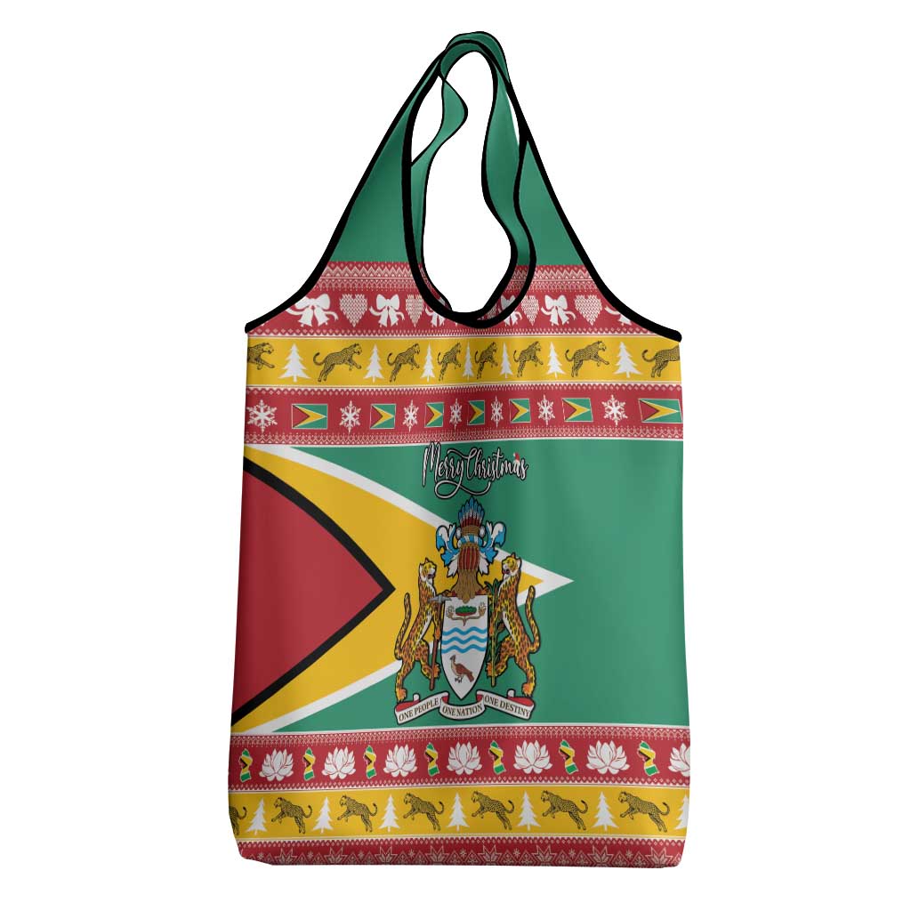 Afro Guyana Christmas Grocery Bag Mix Coat Of Arms
