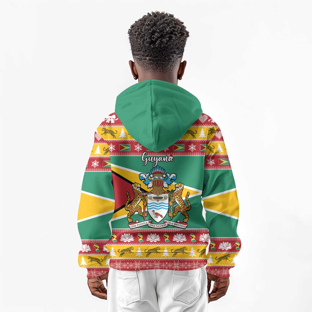 Afro Guyana Christmas Kid Hoodie Mix Coat Of Arms