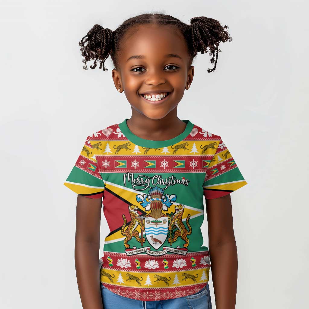 Afro Guyana Christmas Kid T shirt Mix Coat Of Arms