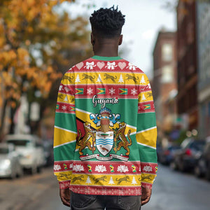 Afro Guyana Christmas Long Sleeve Shirt Mix Coat Of Arms