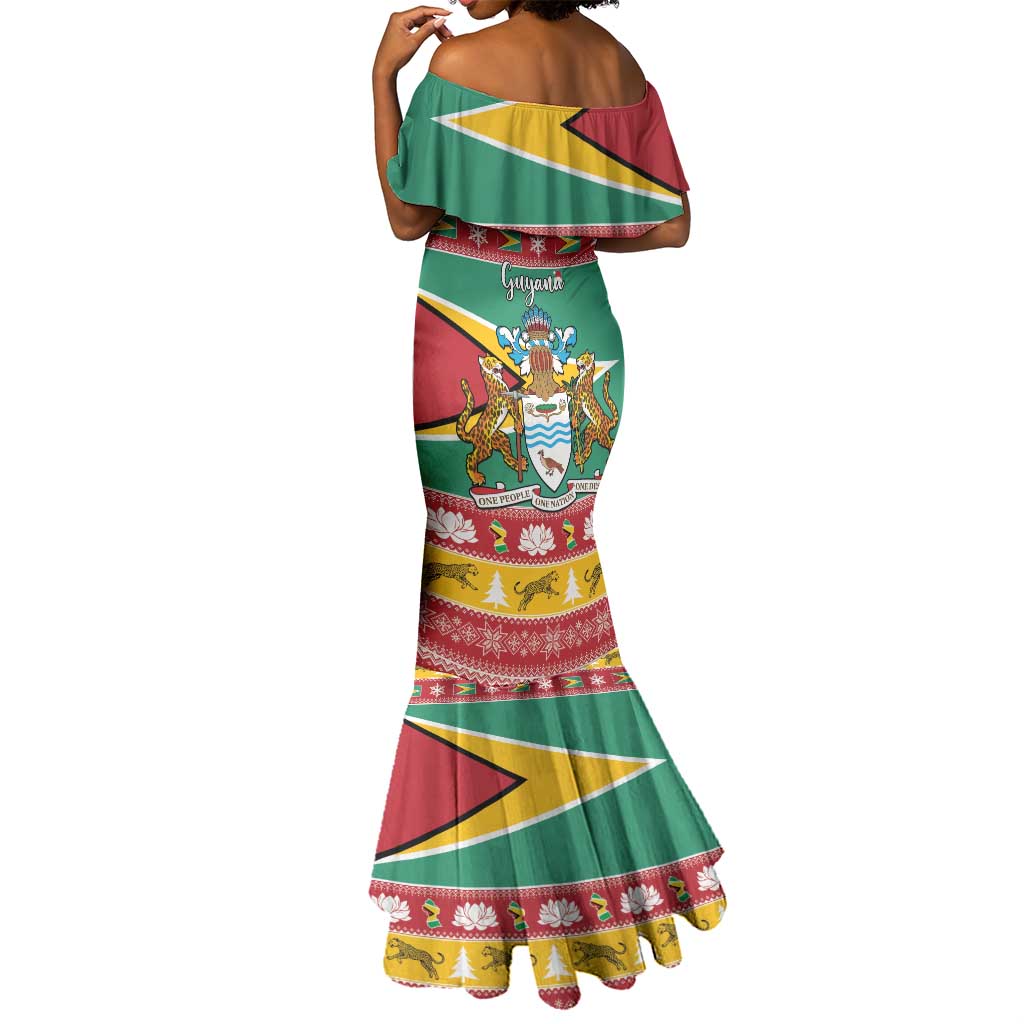 Afro Guyana Christmas Mermaid Dress Mix Coat Of Arms