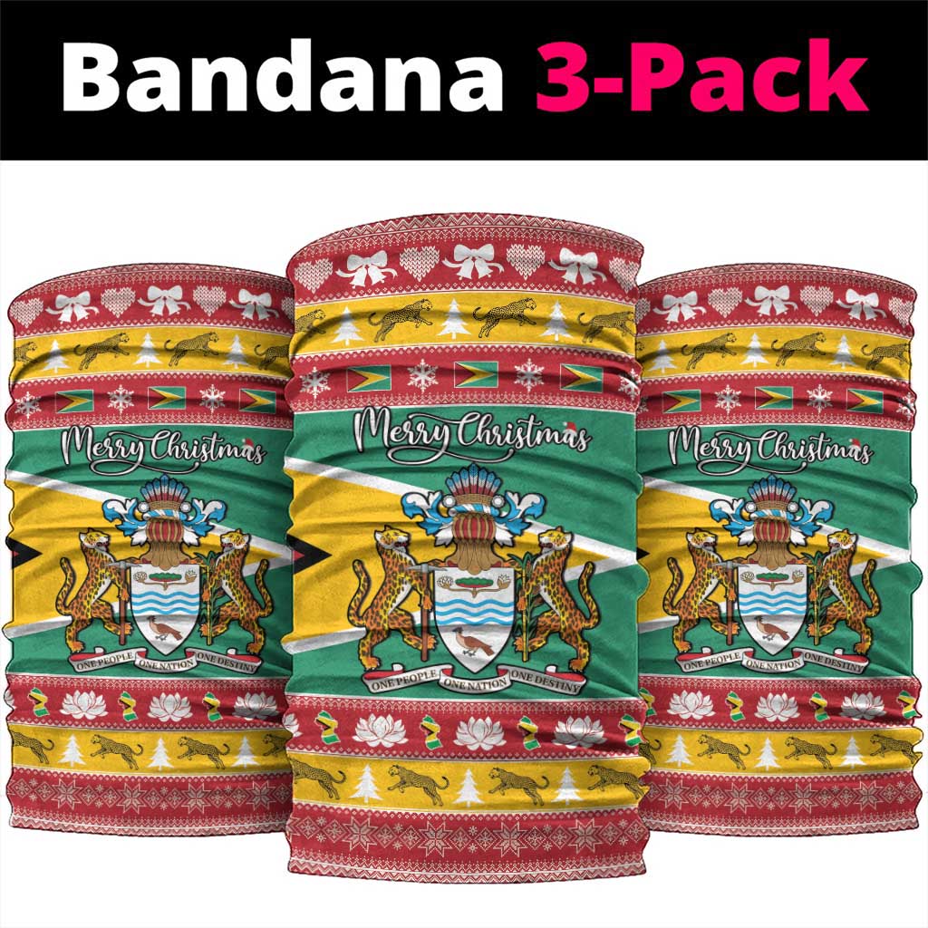 Afro Guyana Christmas Neck Gaiter Mix Coat Of Arms LT15