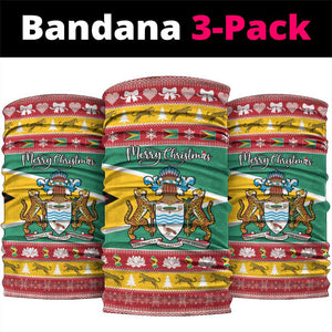Afro Guyana Christmas Neck Gaiter Mix Coat Of Arms LT15