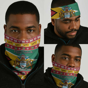 Afro Guyana Christmas Neck Gaiter Mix Coat Of Arms LT15
