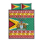 Afro Guyana Christmas Quilt Bed Set Mix Coat Of Arms
