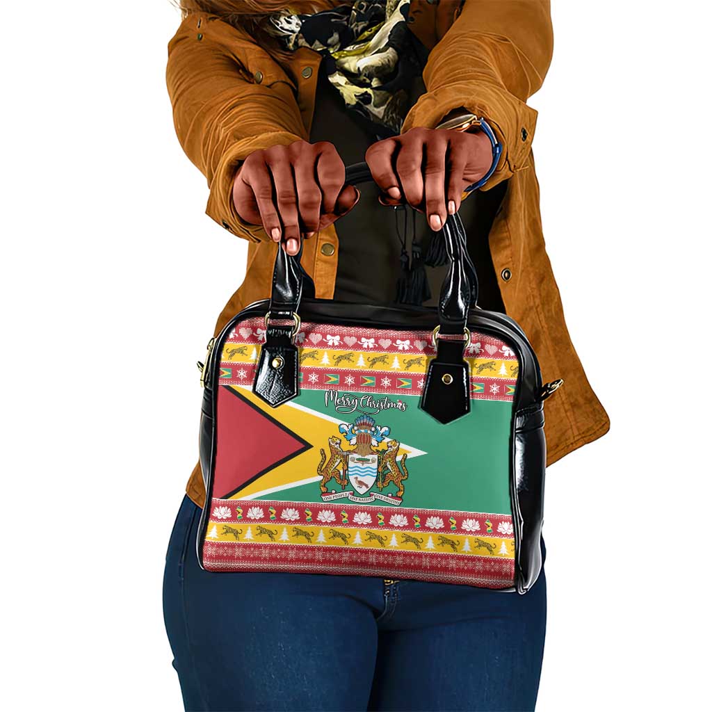 Afro Guyana Christmas Shoulder Handbag Mix Coat Of Arms