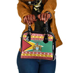 Afro Guyana Christmas Shoulder Handbag Mix Coat Of Arms
