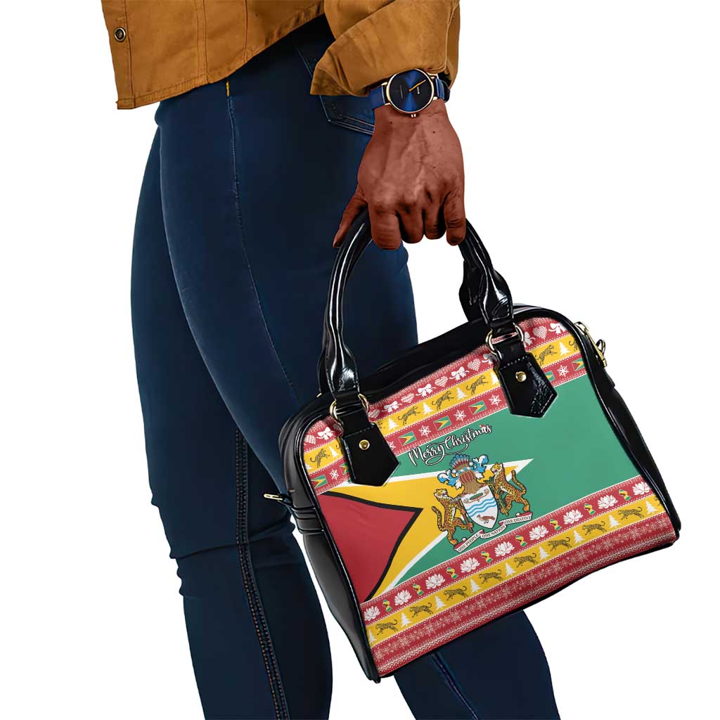 Afro Guyana Christmas Shoulder Handbag Mix Coat Of Arms