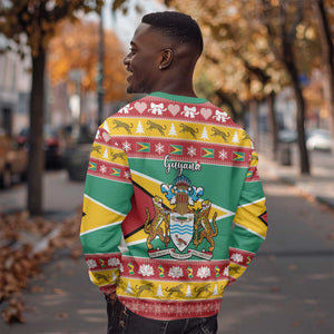 Afro Guyana Christmas Sweatshirt Mix Coat Of Arms