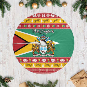 Afro Guyana Christmas Tree Skirt Mix Coat Of Arms