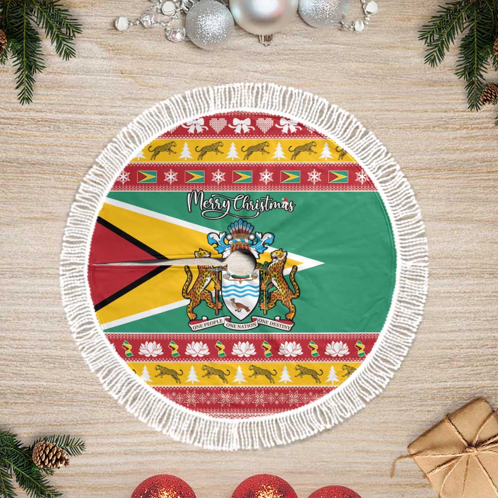 Afro Guyana Christmas Tree Skirt Mix Coat Of Arms
