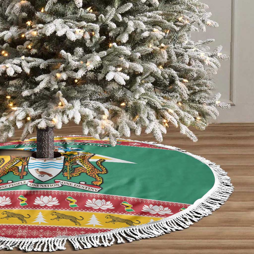 Afro Guyana Christmas Tree Skirt Mix Coat Of Arms