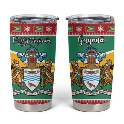 Afro Guyana Christmas Tumbler Cup Mix Coat Of Arms