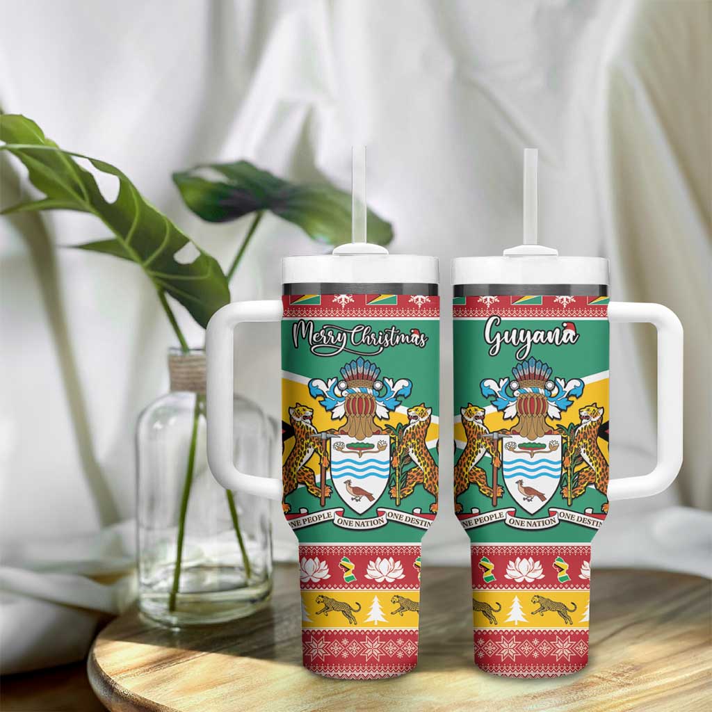 Afro Guyana Christmas Tumbler With Handle Mix Coat Of Arms
