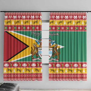 Afro Guyana Christmas Window Curtain Mix Coat Of Arms