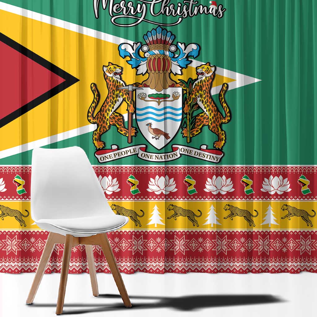 Afro Guyana Christmas Window Curtain Mix Coat Of Arms