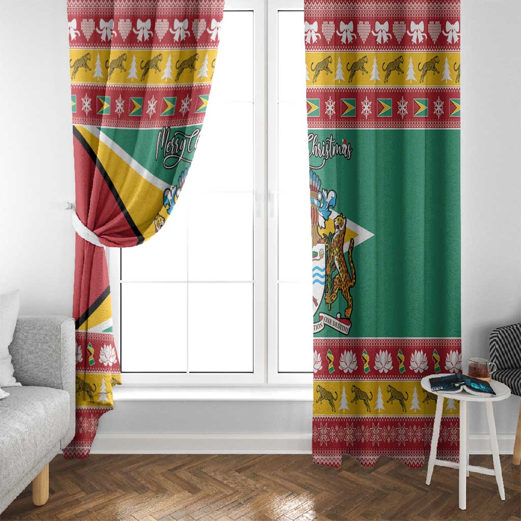 Afro Guyana Christmas Window Curtain Mix Coat Of Arms