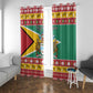 Afro Guyana Christmas Window Curtain Mix Coat Of Arms