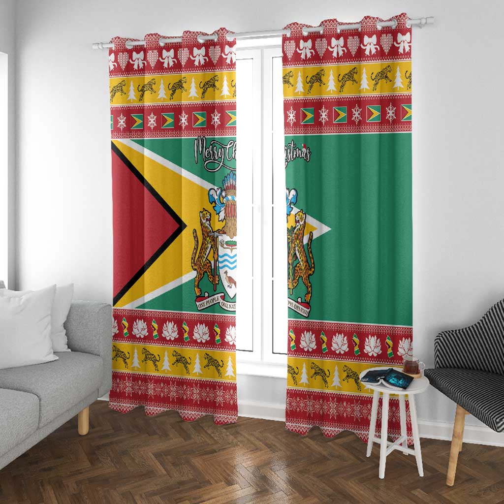 Afro Guyana Christmas Window Curtain Mix Coat Of Arms