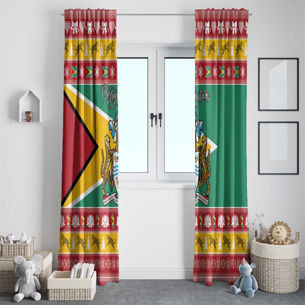 Afro Guyana Christmas Window Curtain Mix Coat Of Arms
