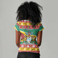 Afro Guyana Christmas Women V-Neck T-Shirt Mix Coat Of Arms