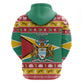Afro Guyana Christmas Zip Hoodie Mix Coat Of Arms