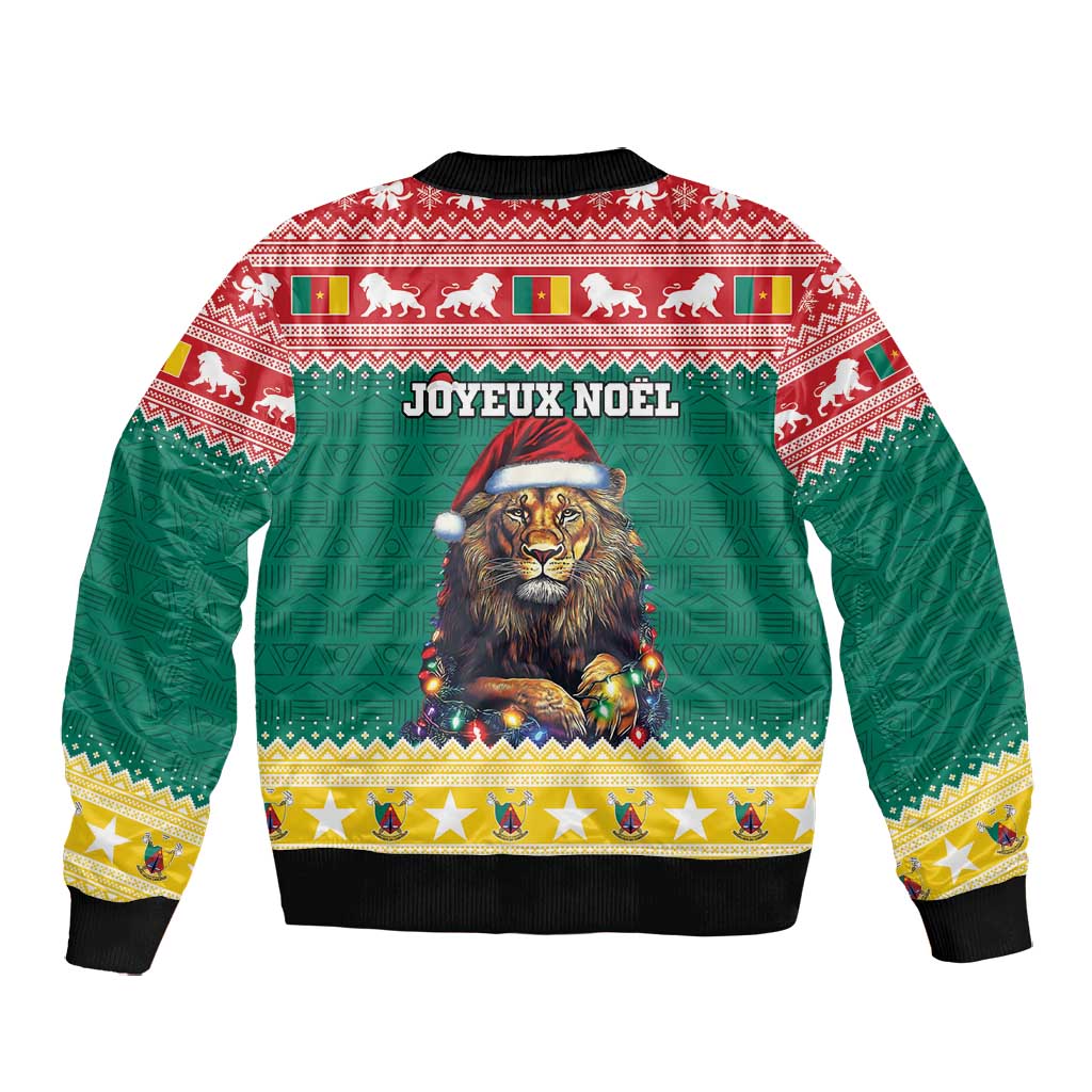 Cameroon Christmas Bomber Jacket Lion African Santa