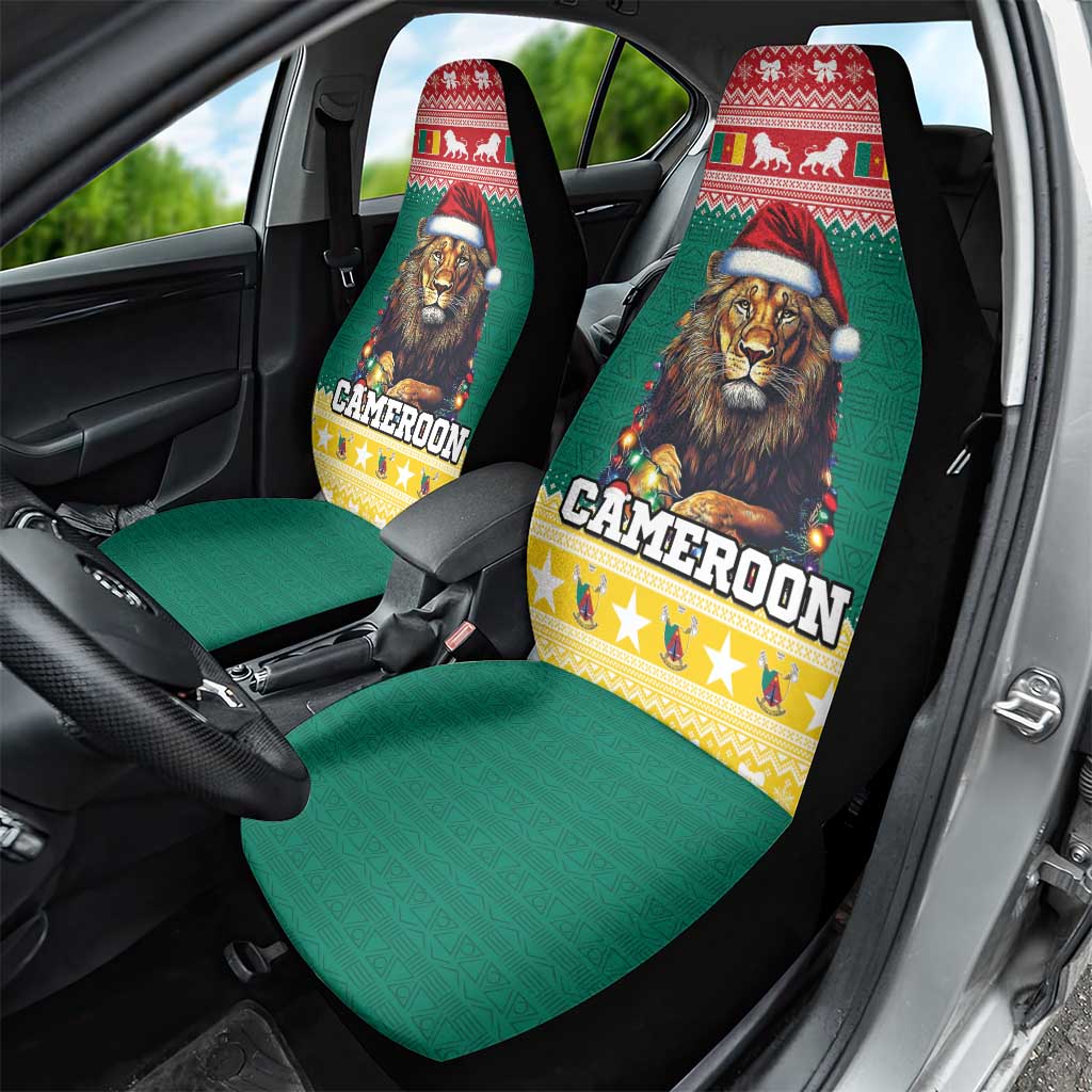 Cameroon Christmas Car Seat Cover Lion African Santa