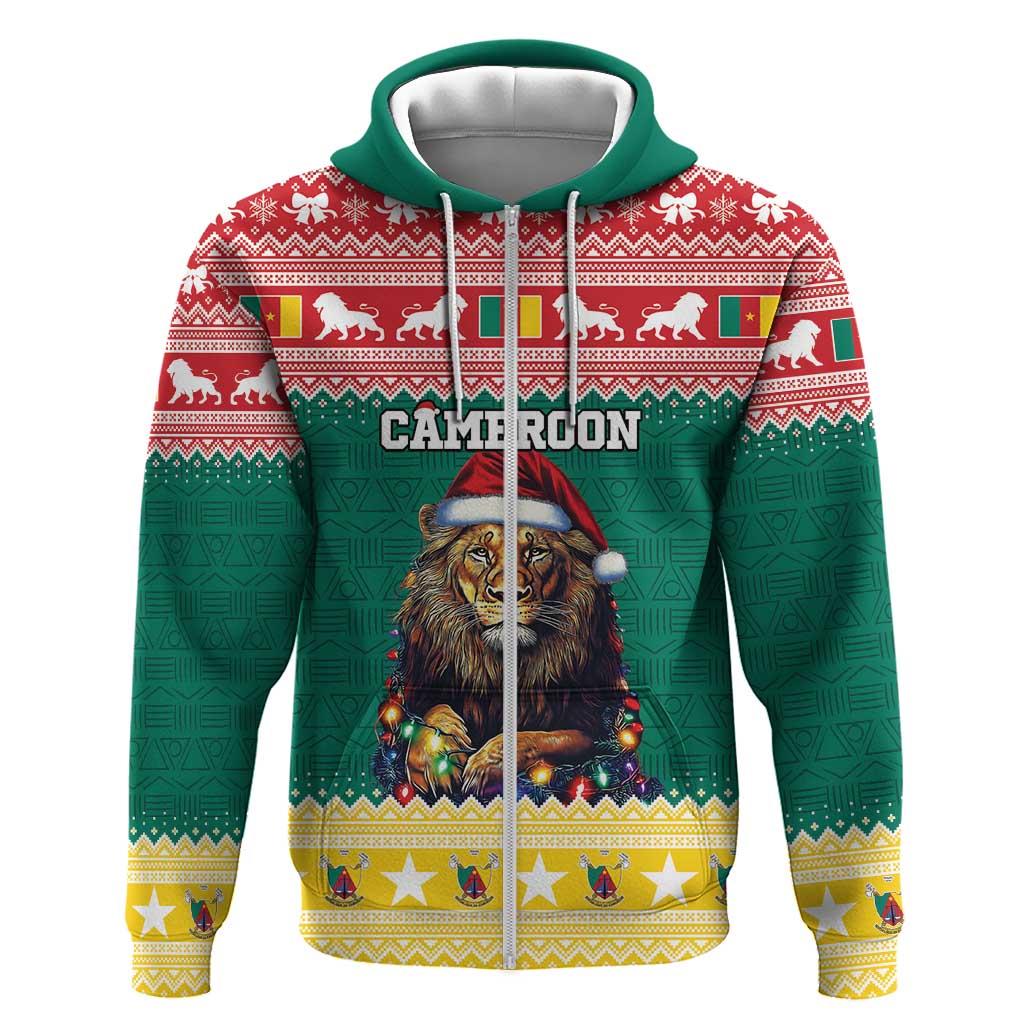 Cameroon Christmas Hoodie Lion African Santa
