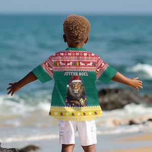 Cameroon Christmas Kid Hawaiian Shirt Lion African Santa