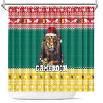 Cameroon Christmas Shower Curtain Lion African Santa