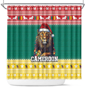 Cameroon Christmas Shower Curtain Lion African Santa