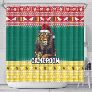 Cameroon Christmas Shower Curtain Lion African Santa