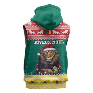 Cameroon Christmas Sleeveless Hoodie Lion African Santa - African Pride