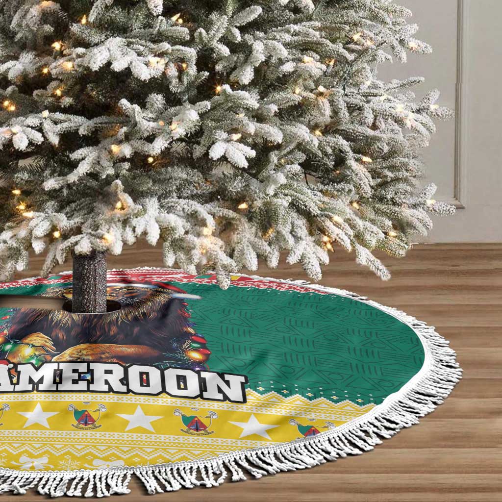 Cameroon Christmas Tree Skirt Lion African Santa