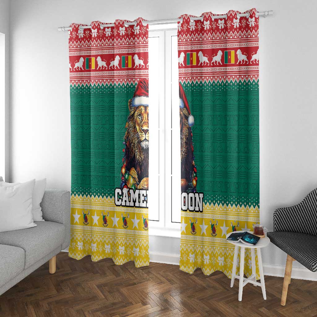 Cameroon Christmas Window Curtain Lion African Santa