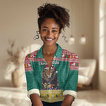 Cameroon Christmas Women Casual Shirt Lion African Santa LT15