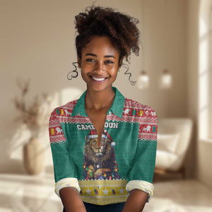 Cameroon Christmas Women Casual Shirt Lion African Santa LT15